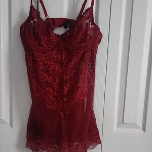 Elegant Red Lace Lingerie Top